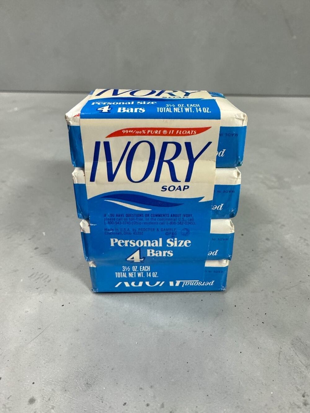 Vintage Ivory Soap 4 Pack Personal Size 3.5oz Bars NOS Procter & Gamble